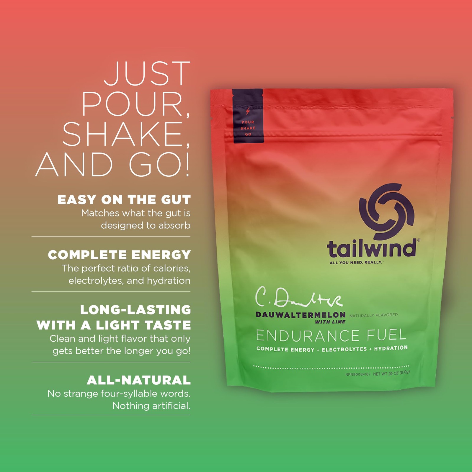 Tailwind Nutrition Endurance Fuel, Carbohydrate 30 Servings (Pack of 1), Pink
