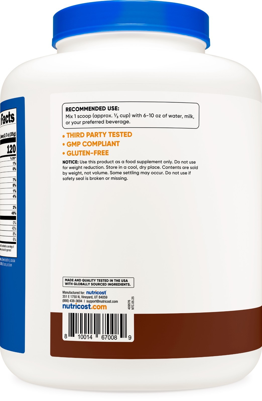 Nutricost Casein Protein Powder 5lb Chocolate – 100% Micellar Casein