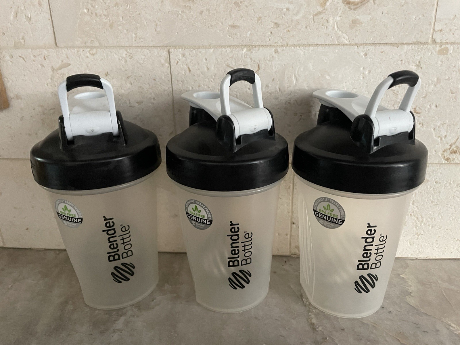 Set-3 Shaker Bottle 16oz (Blender Bottle) Mixer Protein Shake & Smoothie No BPH