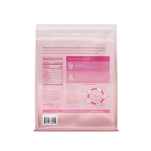 Oath Nutrition 18 Servings Cleary Whey Protein Powder – Pink Lemonade