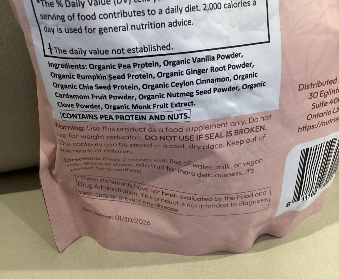 Nutra Pulse Plant Based Protein Powder Vanilla Chai. 23.7oz