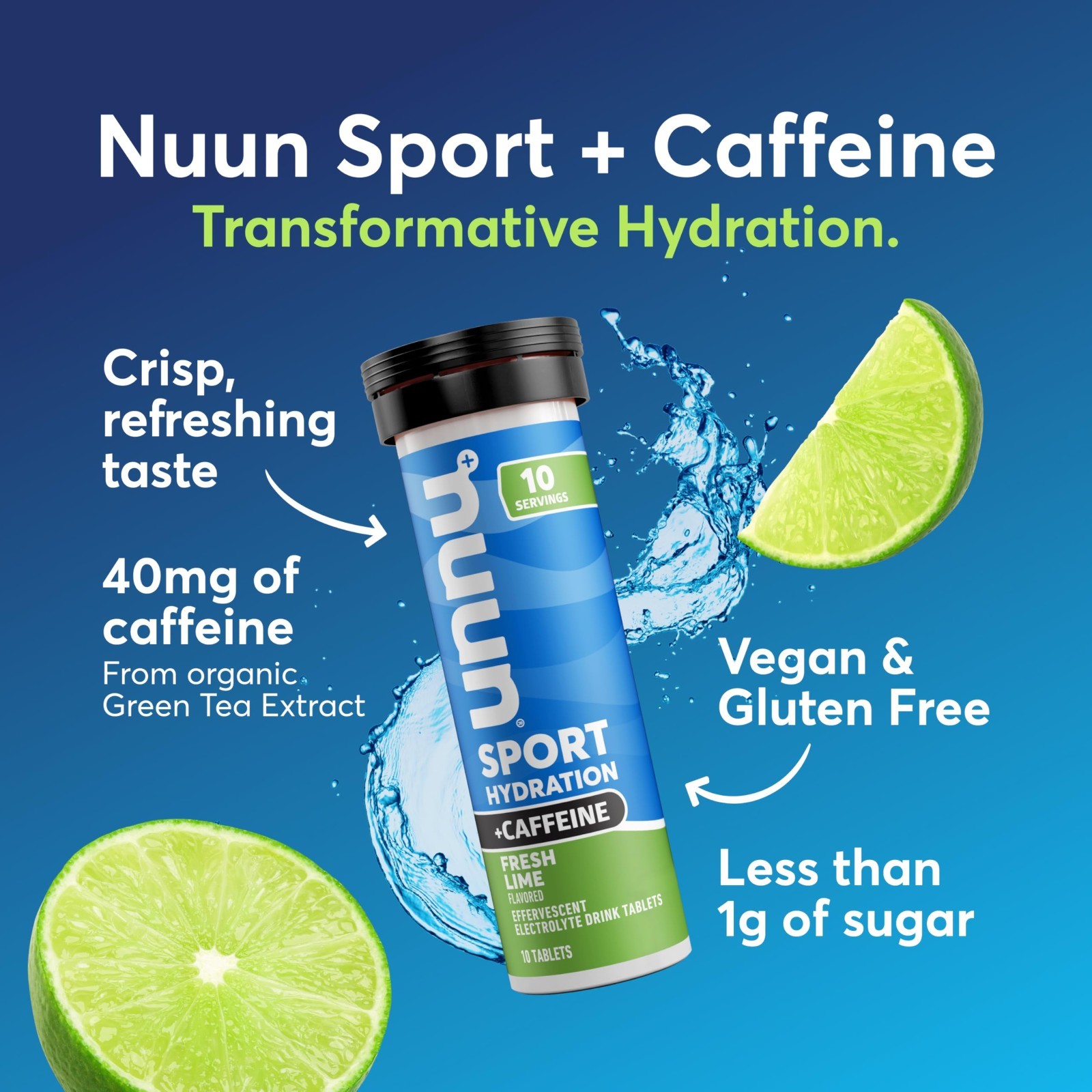 Electrolyte Tablets with Caffeine – Hydration Drink Mix, Vegan, Non-GMO, 6 Pack