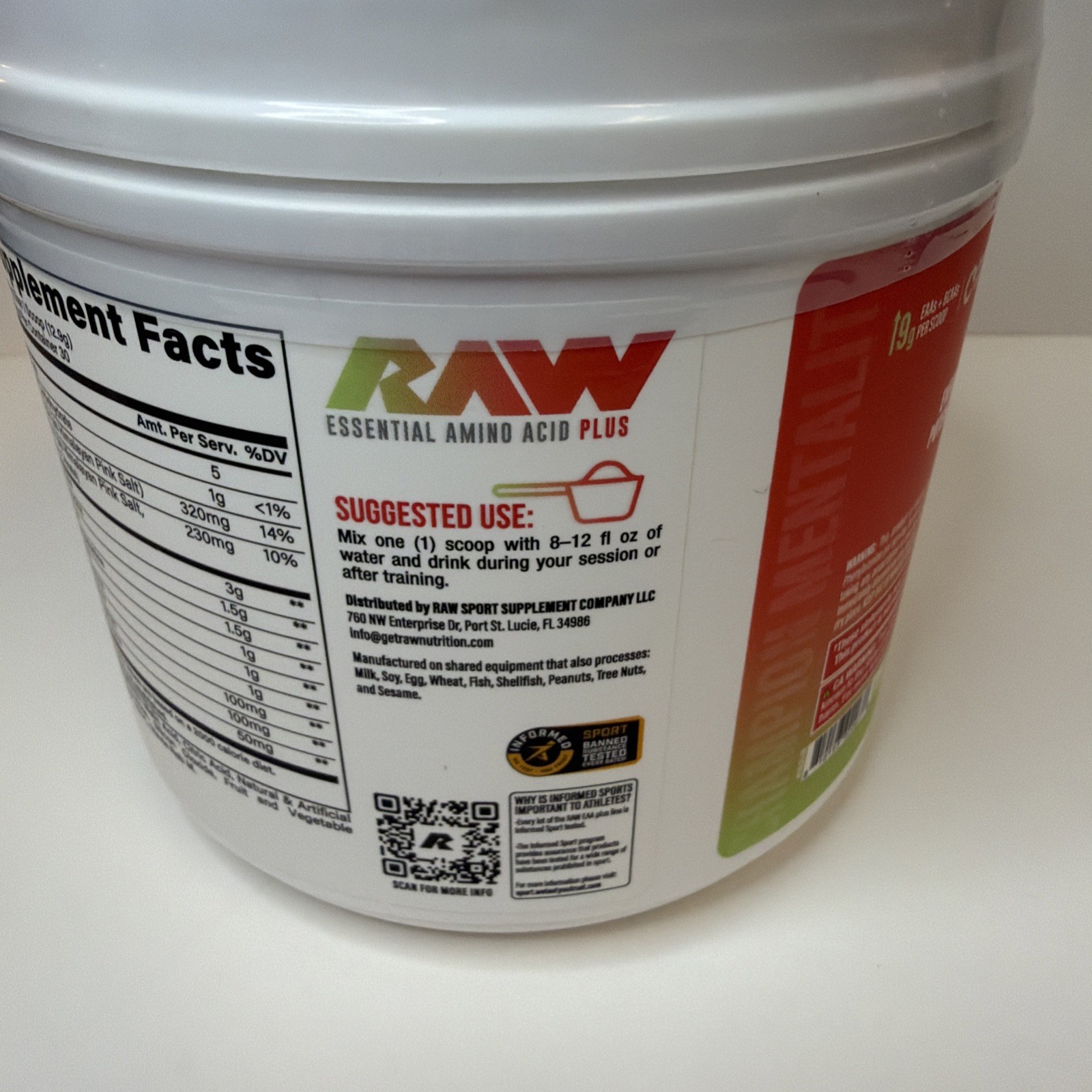 Raw Nutrition EAA Plus – Watermelon – Brand New – 30 Servings