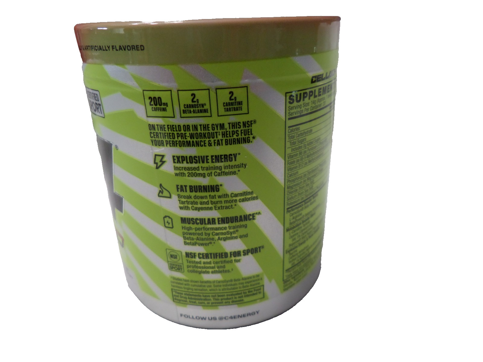 C4 Sport Ripped Pre-Workout Powder Strawberry Watermelon 20 Servings 07/2026