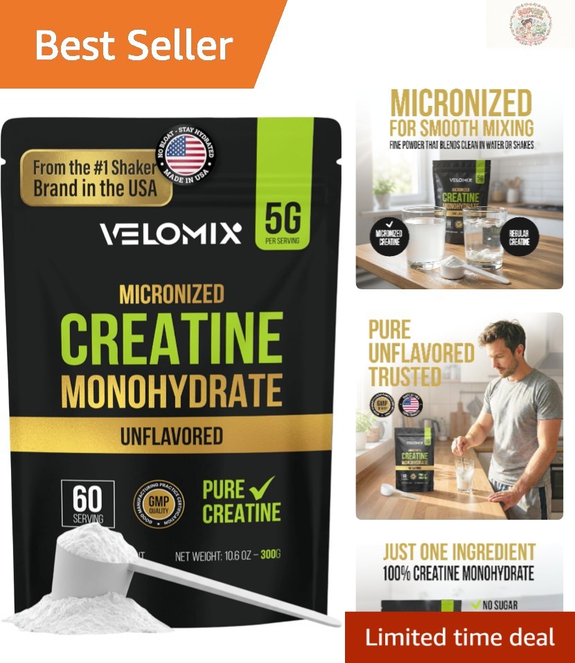 Unflavored Micronized Creatine for Strength & Recovery – 100% Pure, 60 Servings