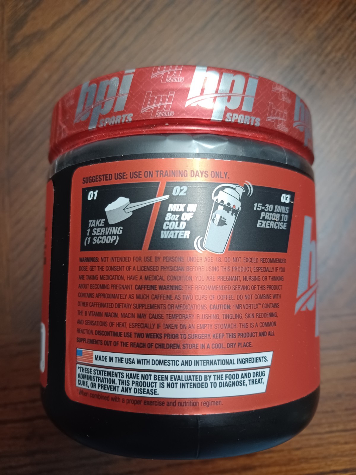 BPI Sports 1MR Vortex 50 serv Fruit Punch Pre-Workout Exp 02/2029