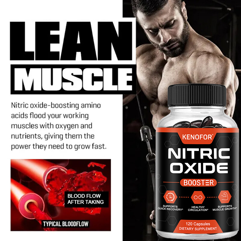 Nitric Oxide Booster, Boosts Blood Circulation, 30/60/120 Capsules