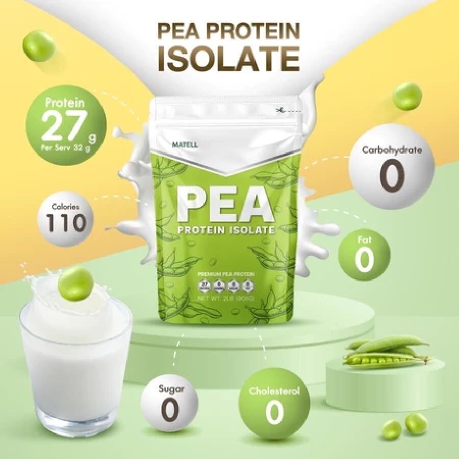 MATELL Pea Protein Isolate Pea Protein Isolate (2 pounds or 908 grams)