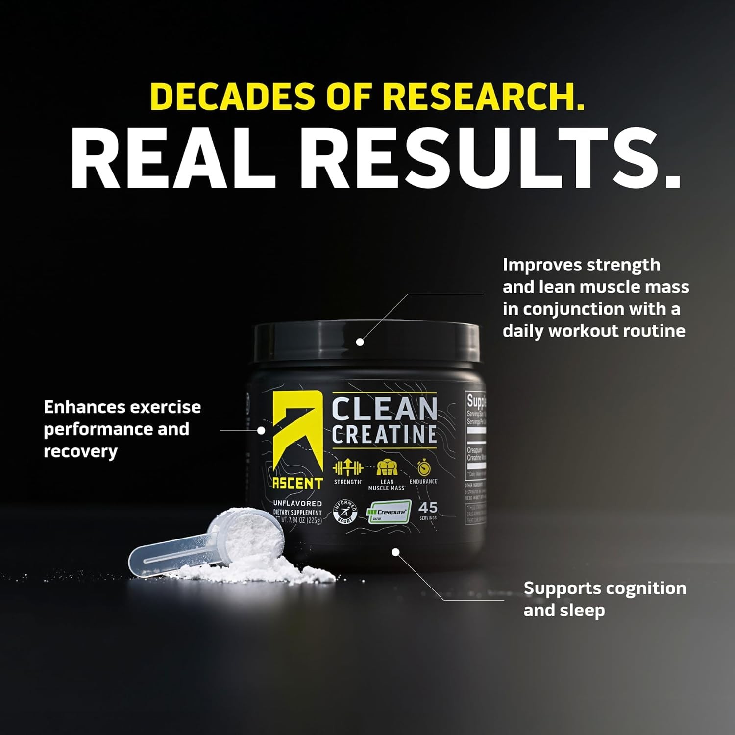 Ascent Protein BUBS Natural Clean Creatine | 45 Servings, Unflavored