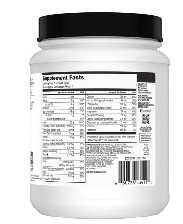 Muscle Milk Pro Series Protein Powder Chocolate 2 lb 50g Protein 11 Servings