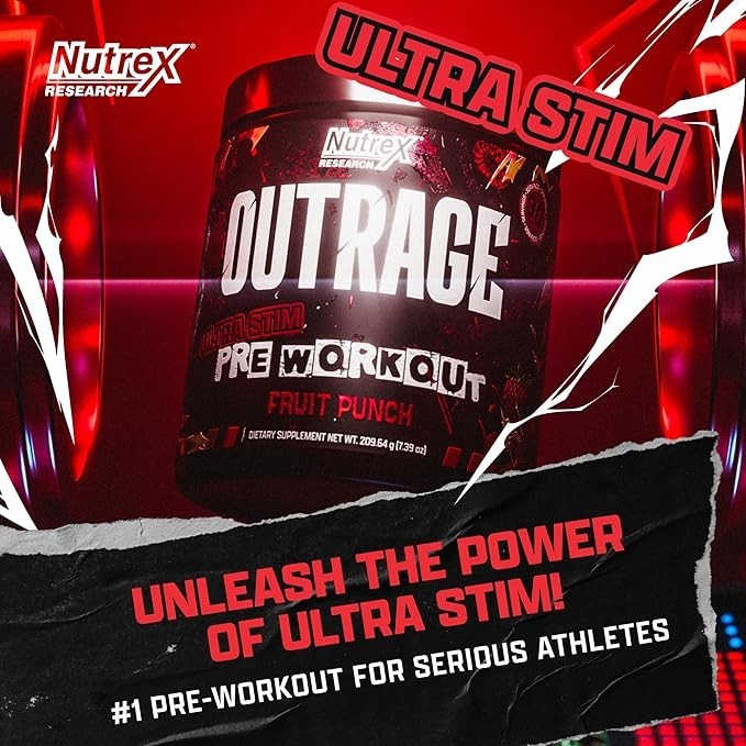 Nutrex Outrage Ultra Stim Pre Workout Powder 30 Servings Various Flavors
