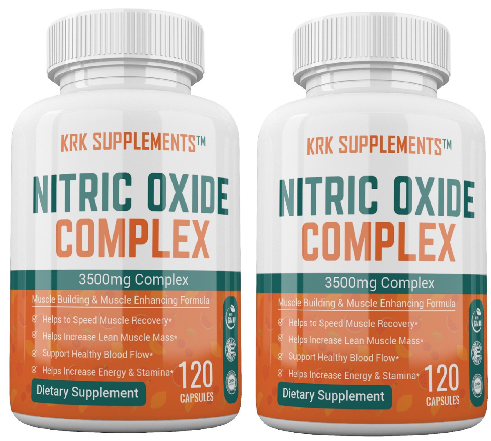 2 pc Nitric Oxide Complex 3500mg L-Arginine AAKG Muscle Pump Growth Pills
