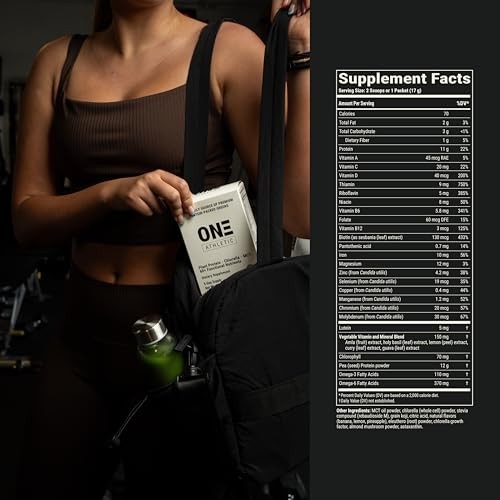 ONE Athletic Pea Protein Greens Powder Chlorella Eleuthero MCT 5 day supply