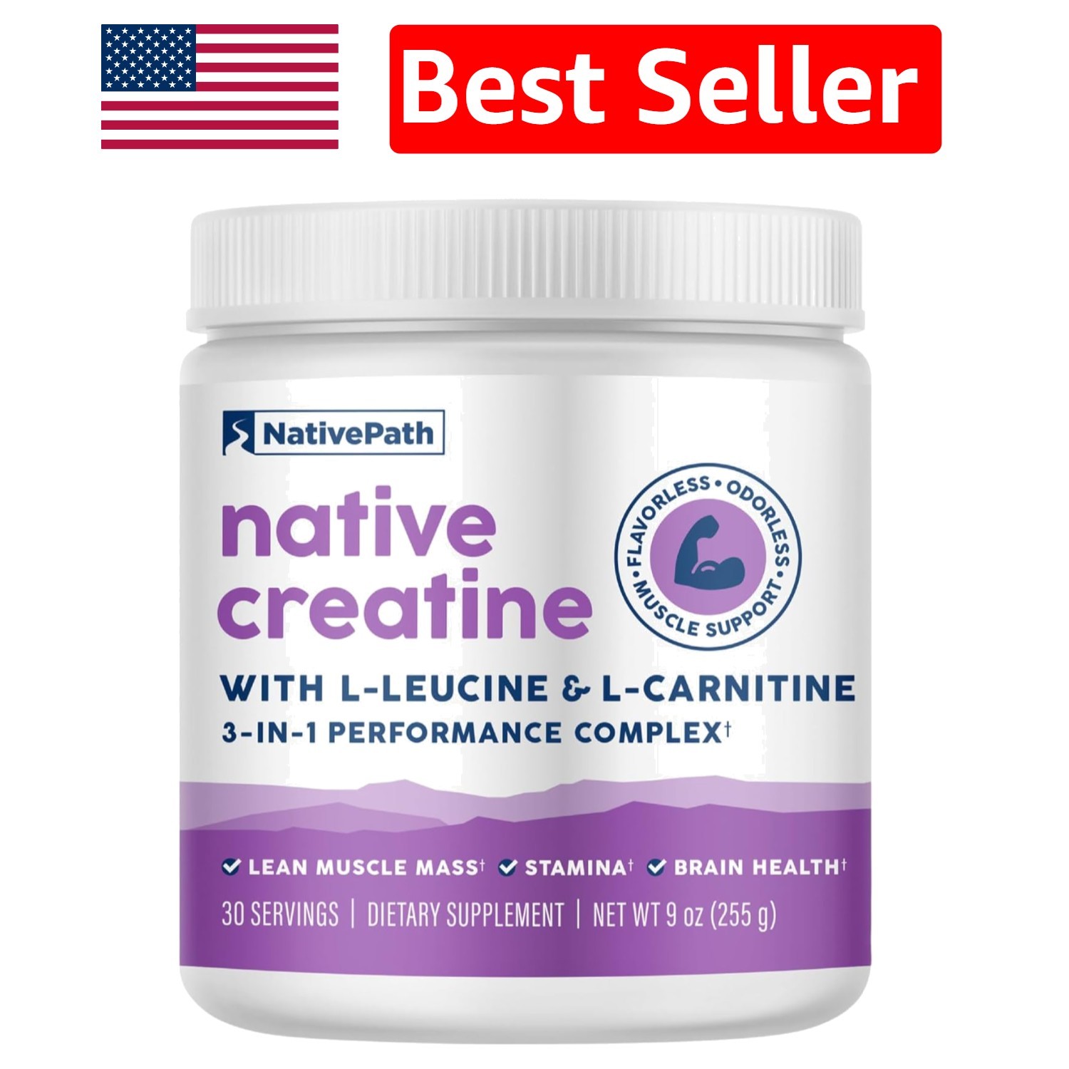 Creatine Monohydrate Powder with L-Leucine & L-Carnitine – 30 Servings