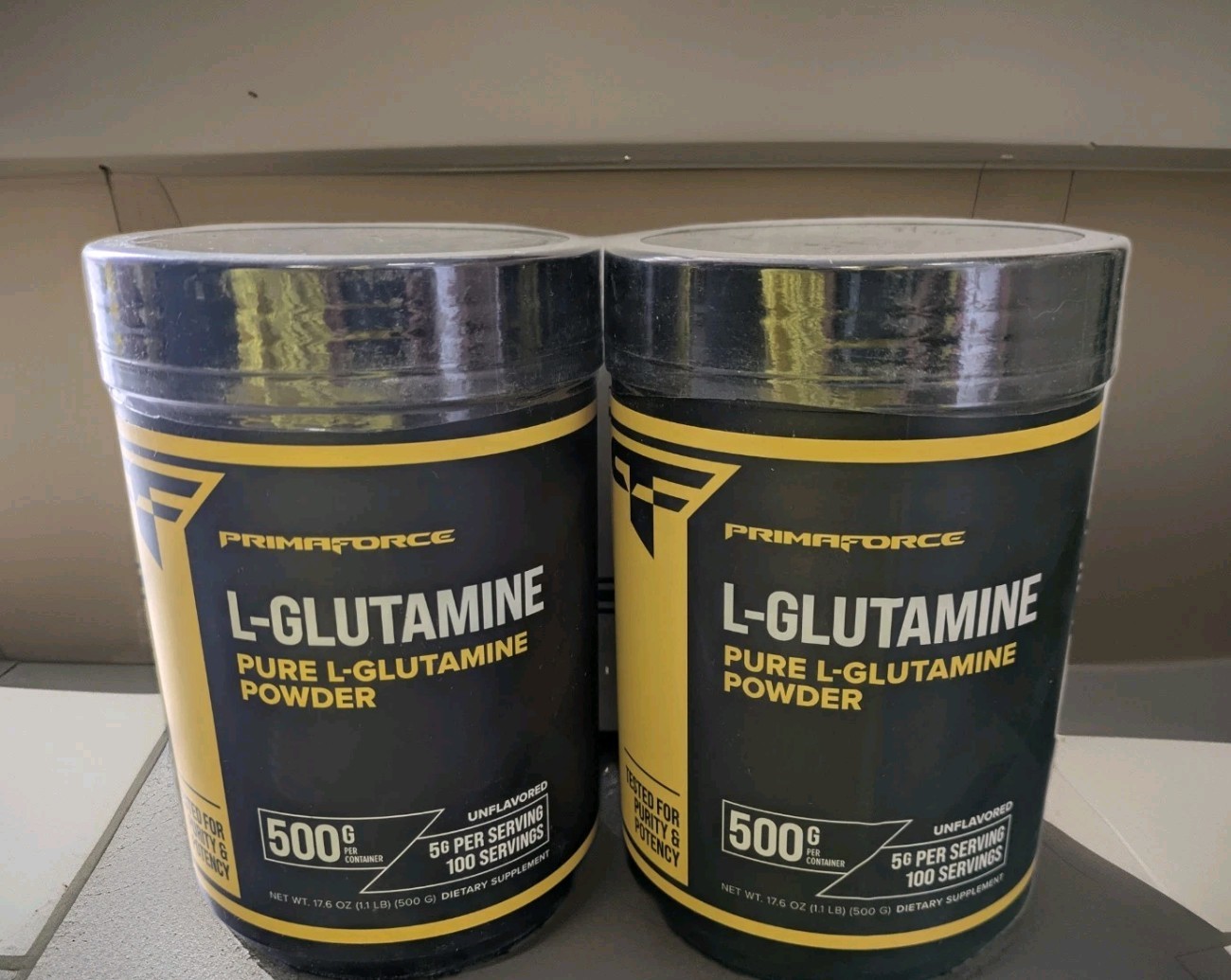 PrimaForce L-Glutamine Powder 500g x 2 (1000 Gram (1 KG) Dietary Supplement