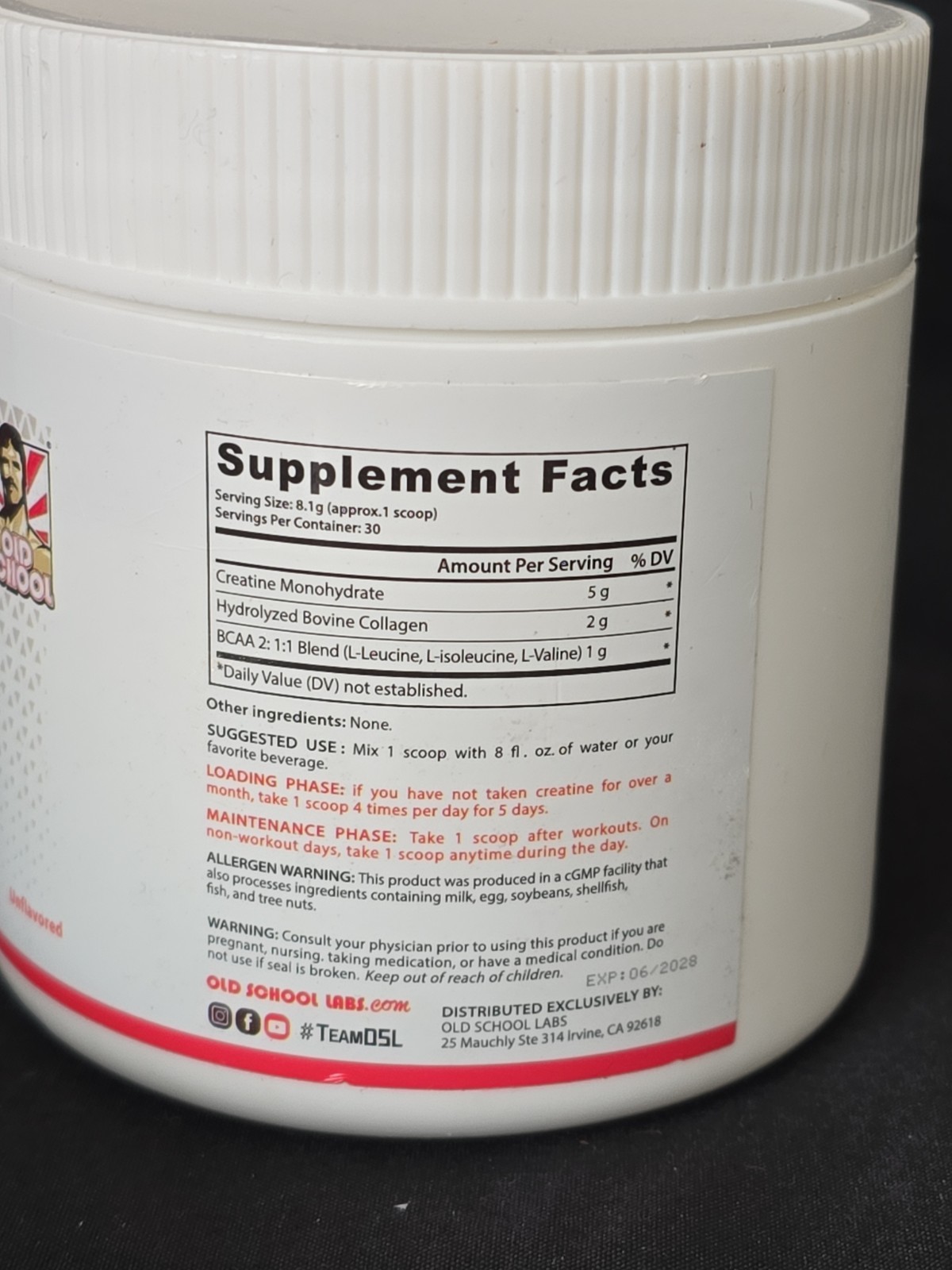 Old School Labs Creatine Monohydrate for Women 243g 8.57oz Unflavored Powder NEW