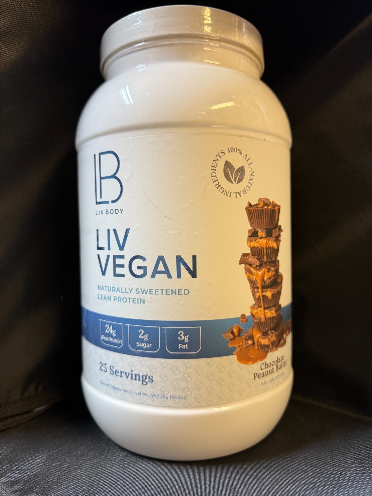 34.5oz Liv Body VEGAN Lean Protein Powder Chocolate Peanut Butter Inulin Pea Pro