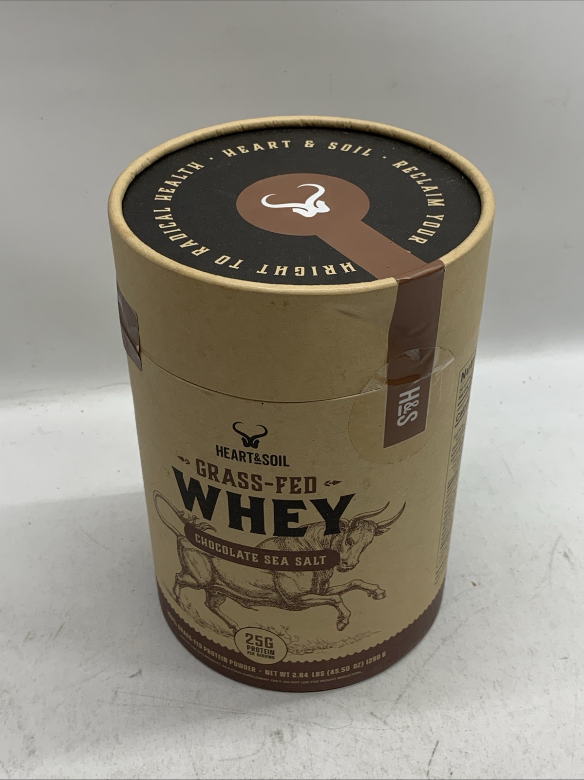 HEART & SOIL 100% Grass Fed Whey Chocolate Sea Salt Protein Powder Workout Recov
