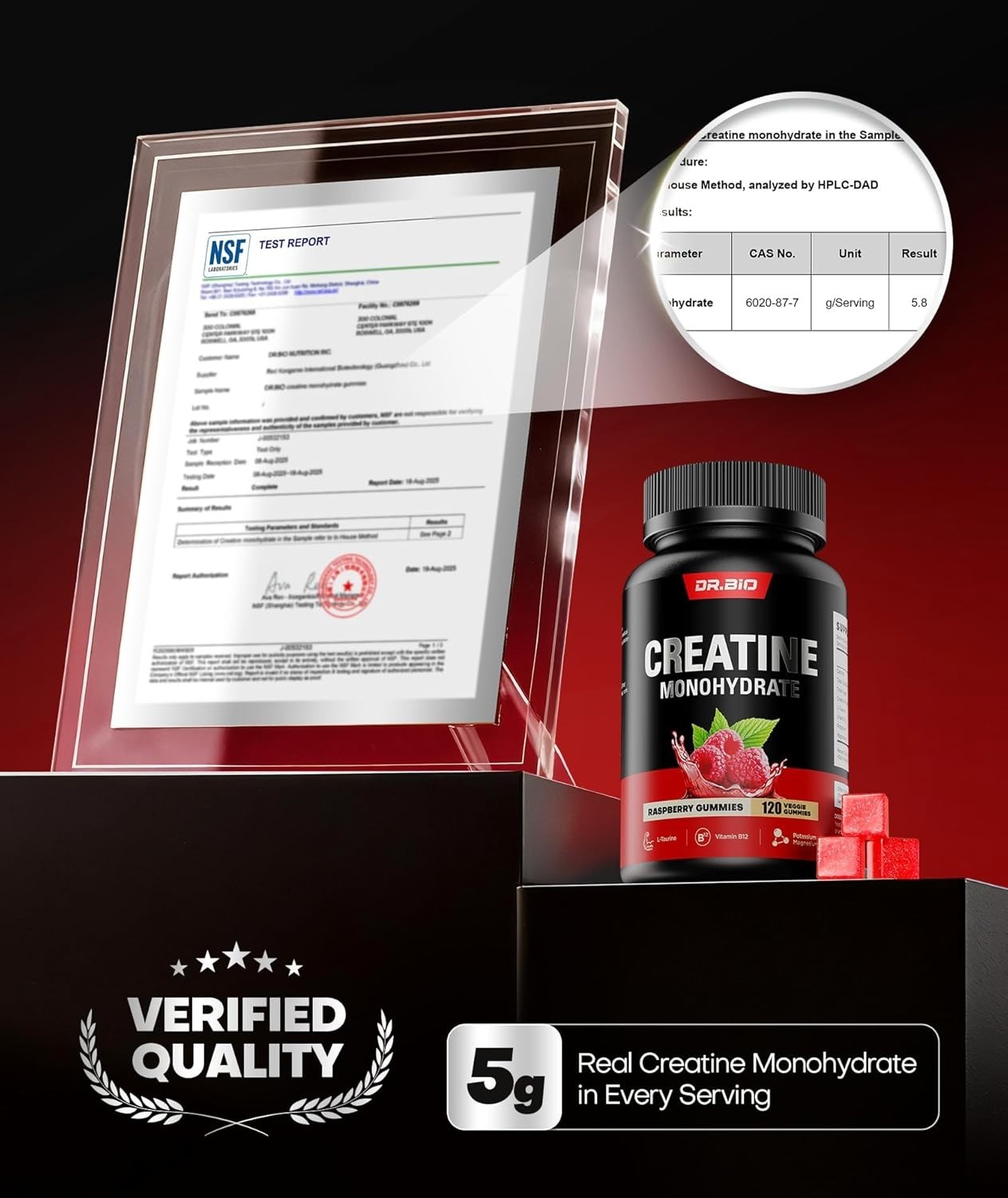Instant Boost Creatine Monohydrate Gummies, Complex Creatine. Exp-09/2027