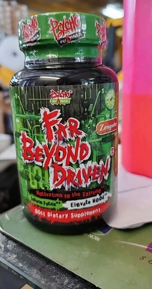 Psycho Pharma Far Beyond Driven 60ct Mood & Energy Formula 6/25EXP