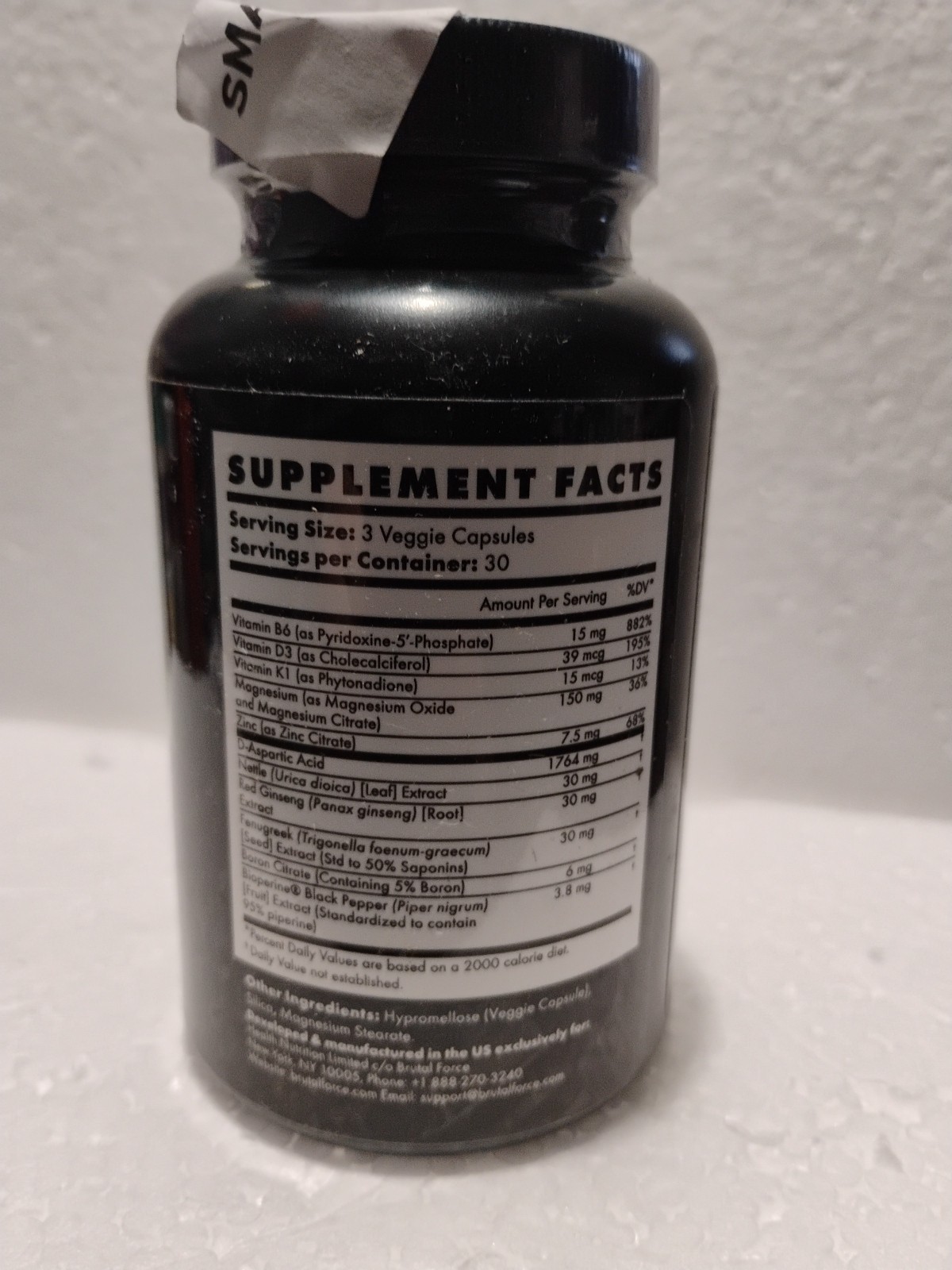 Brutal Force SBulk Test Booster 90 Capsules Muscle Bulk Gainer 10/26