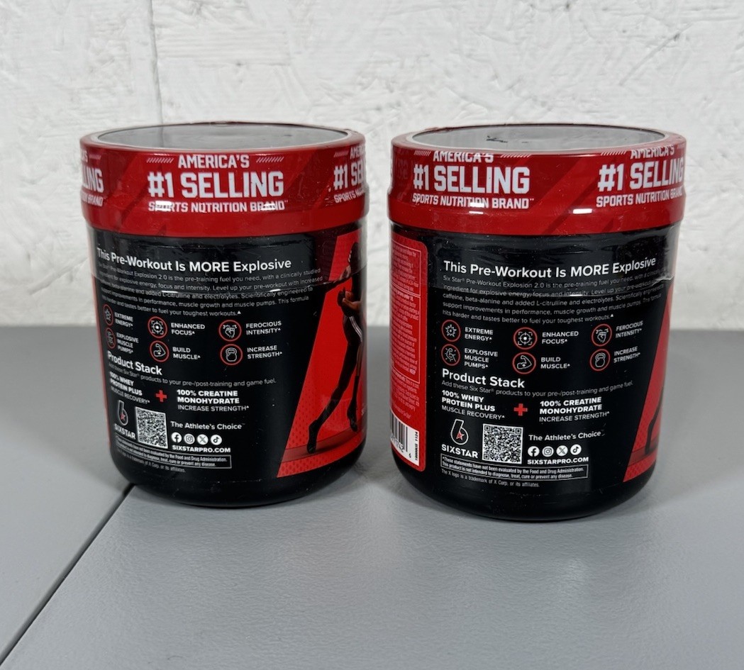2 – New Six Star Pre-Workout Explosion 2.0 Fruit Punch – 9.52oz Each Exp. 6/5/27
