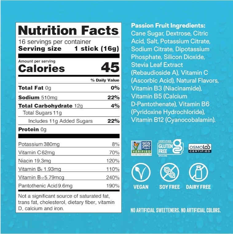 Liquid I.V. Hydration Multi Electrolyte Drink Mix Passion Fruit 16ct Exp. 2028