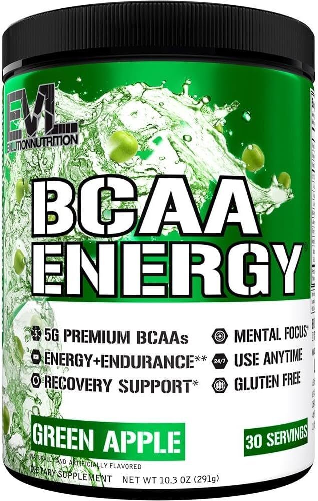 EVL Evlution Nutrition BCAA Energy Amino Acid Pre-Workout Powder – 30 & 65 Srv