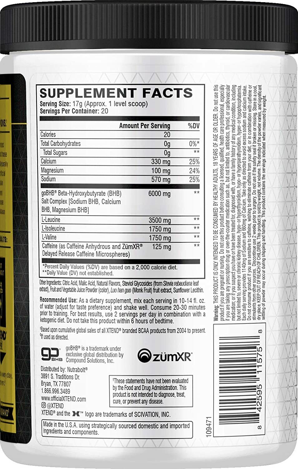 Xtend Keto – The Perfect Keto & BCAA Amino Acids – 20 & 30 Servings – ALL FLAVOR
