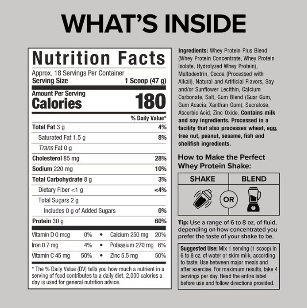 Six Star 100% Whey Protein Powder Plus Triple Chocolate 1.81lb 30g Pro