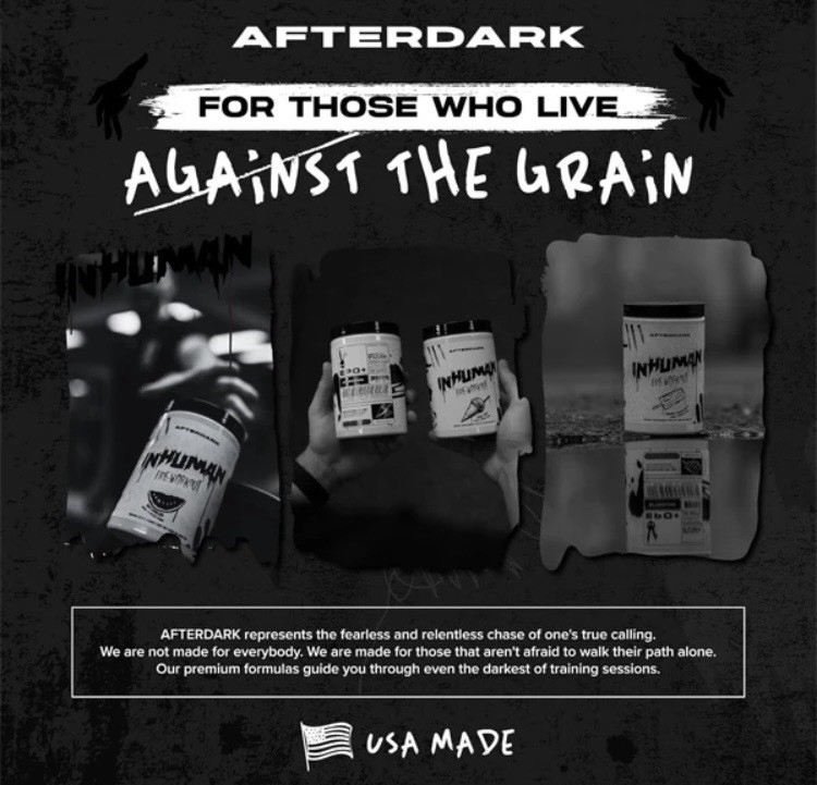 AFTERDARK INHUMAN V2 PREWORKOUT ENERGY PUMP FOCUS TROPIC GUMMY EXP: 05-2026 NEW