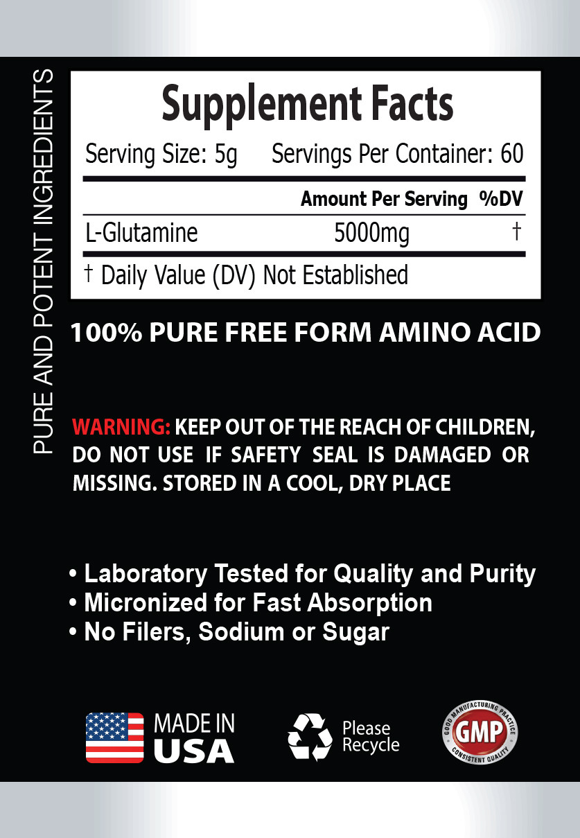 muscle builder – GLUTAMINE POWDER 5000mg – post workout – 2 Cans
