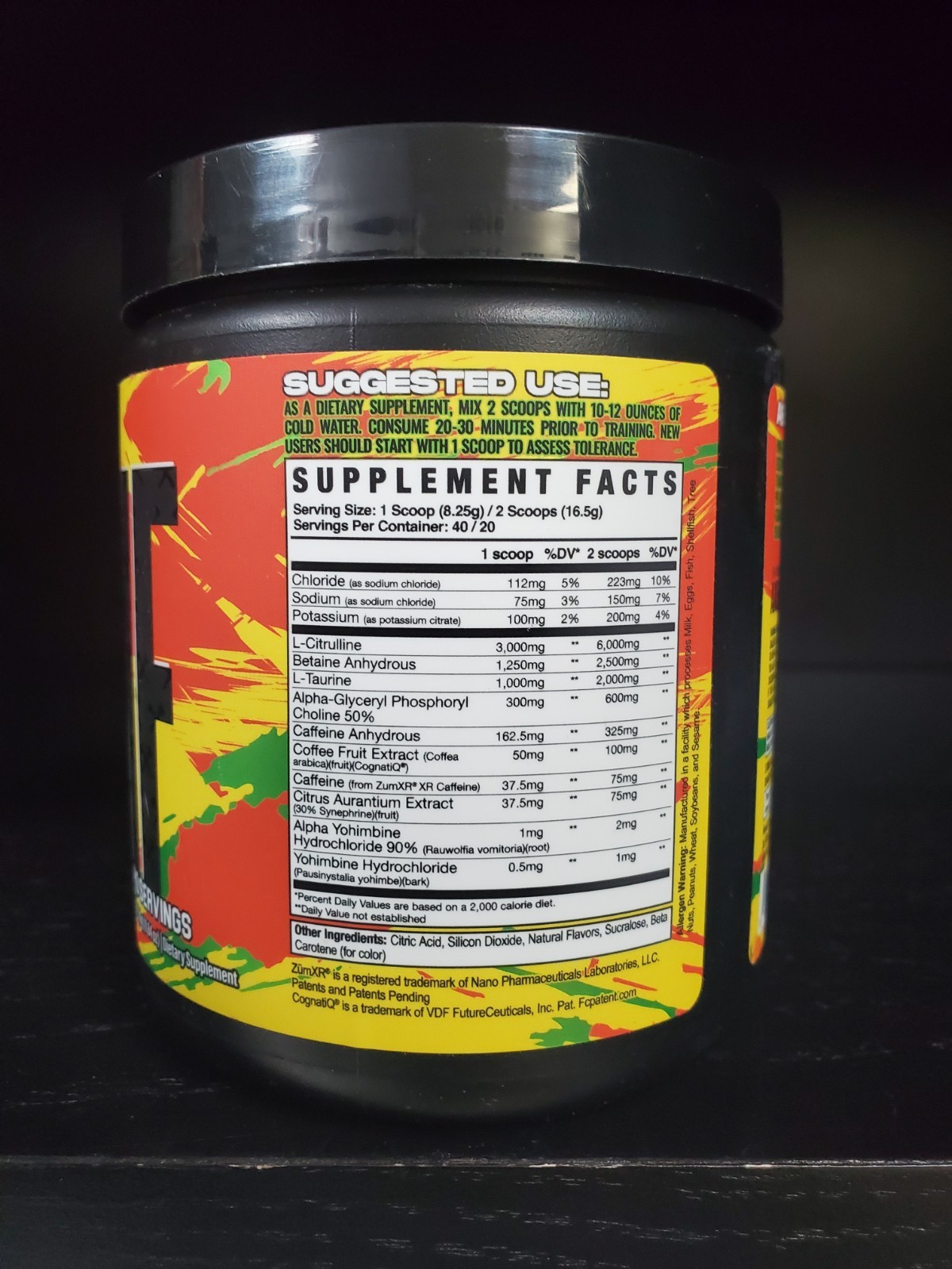 Axe & Sledge HWMF HIgh Stim Pre-workout Sour Citrus Punch 40 servings