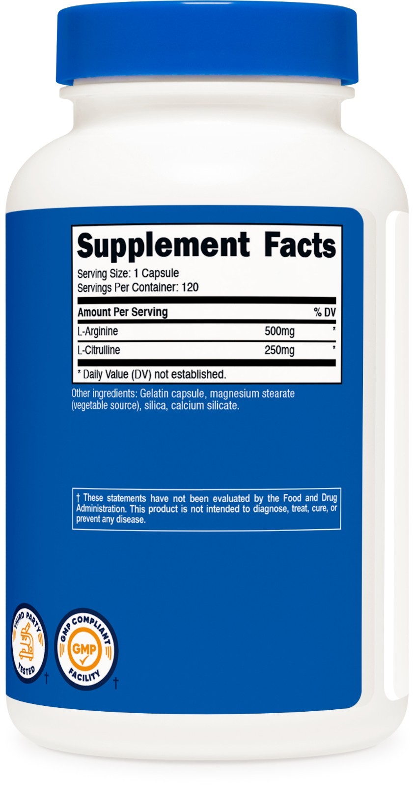 Nutricost L-Arginine L-Citrulline Complex 750mg, 120 Capsules – Non-GMO