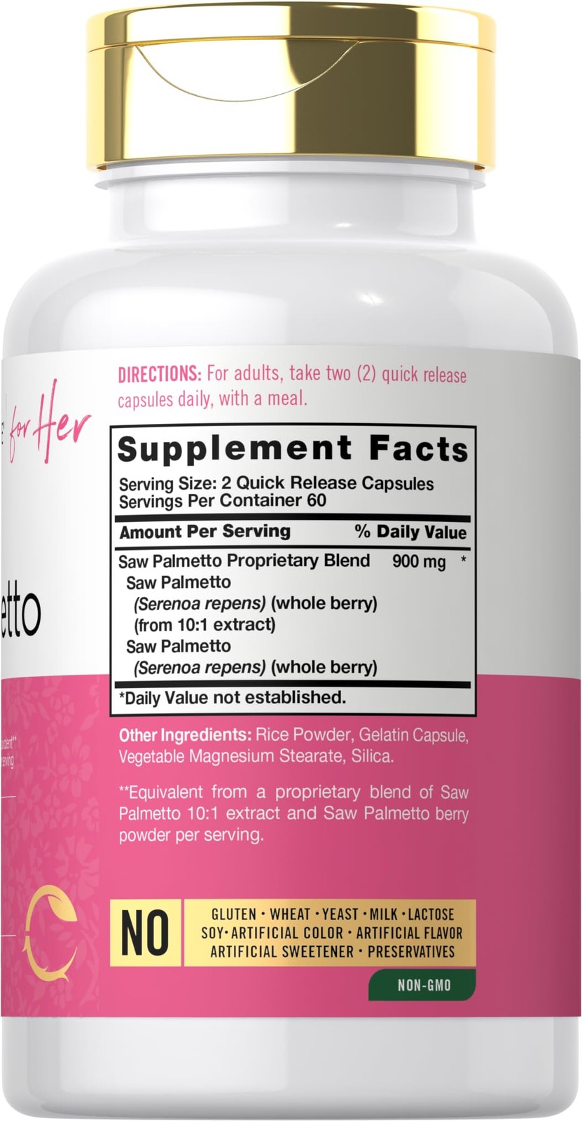 Carlyle Saw Palmetto for Women 900mg | 120 Capsules | 120 Count (Pack of 1)