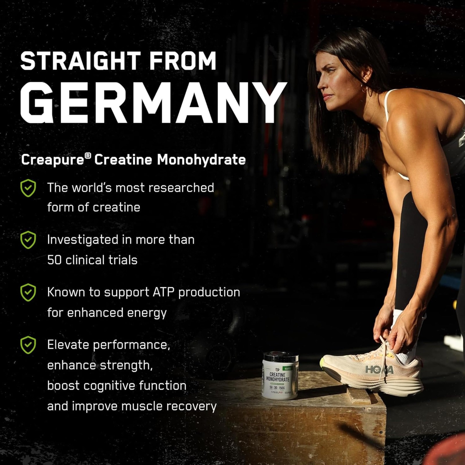 SteelFit Creapure Creatine Monohydrate Powder Unflavored – German Micronized …