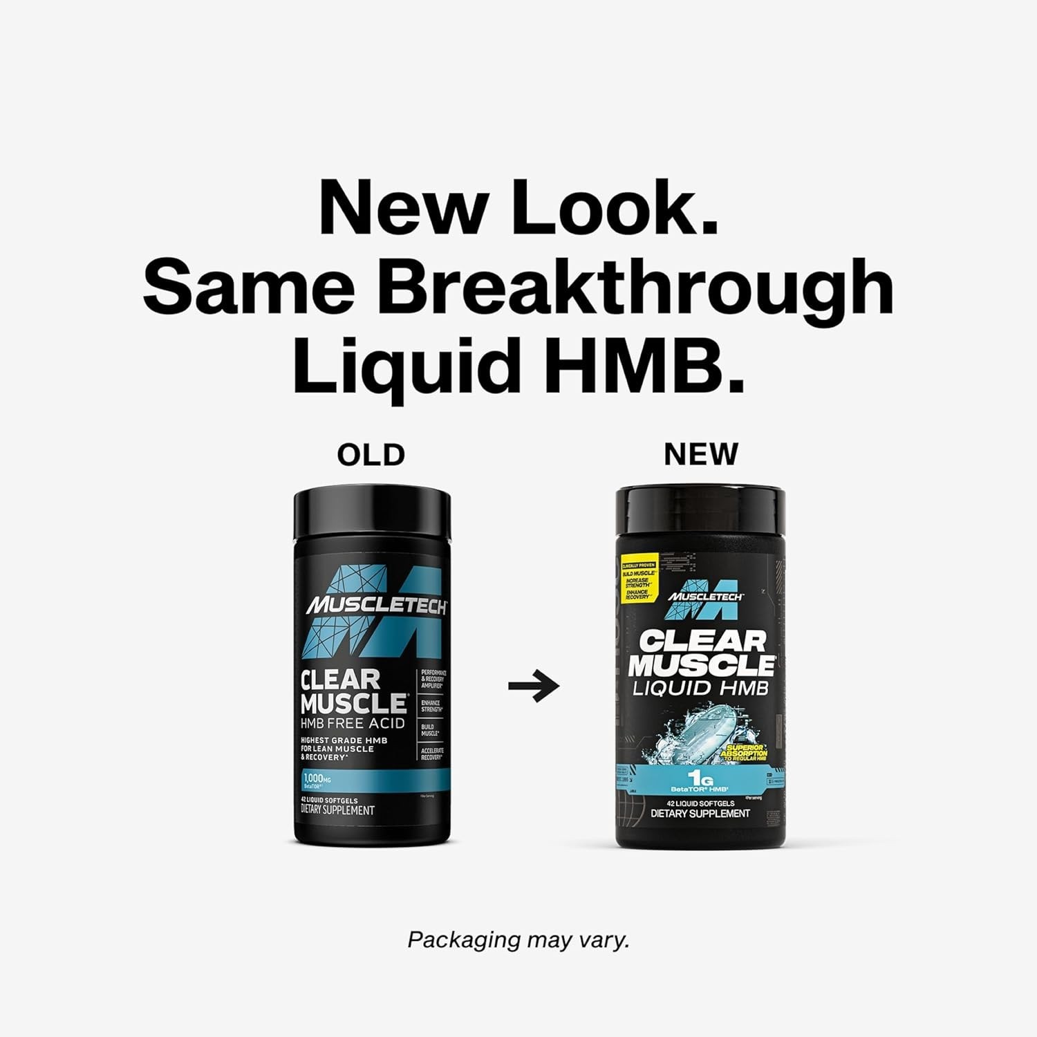 Muscletech HMB Supplements 1000mg, Clear Muscle (42 Liquid Softgels) – Highest G