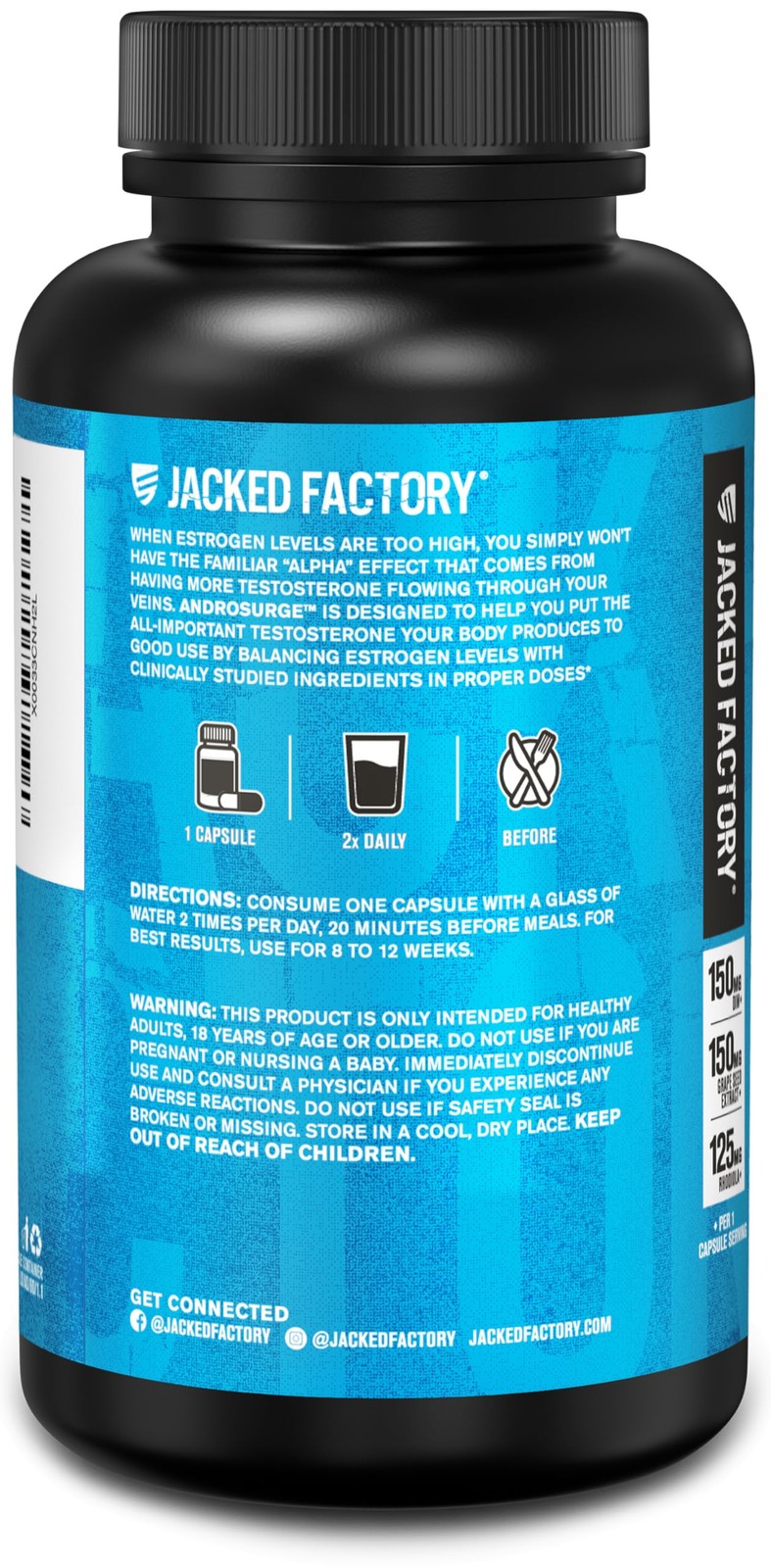 Jacked Factory Androsurge Estrogen Blocker & Natural Testosterone Booster for Me