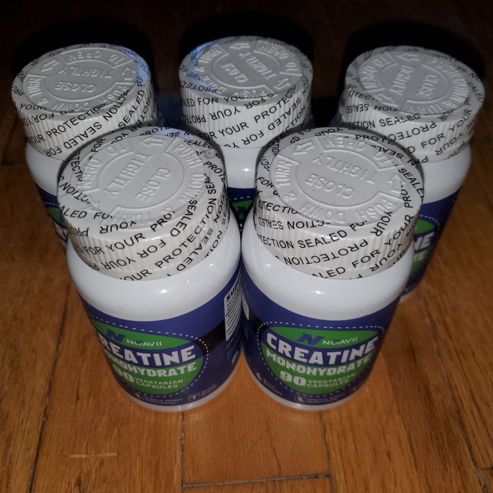 5x NOAVII Creatine Monohydrate 90 Vegetarian Capsules 375g Brain & Muscle Health