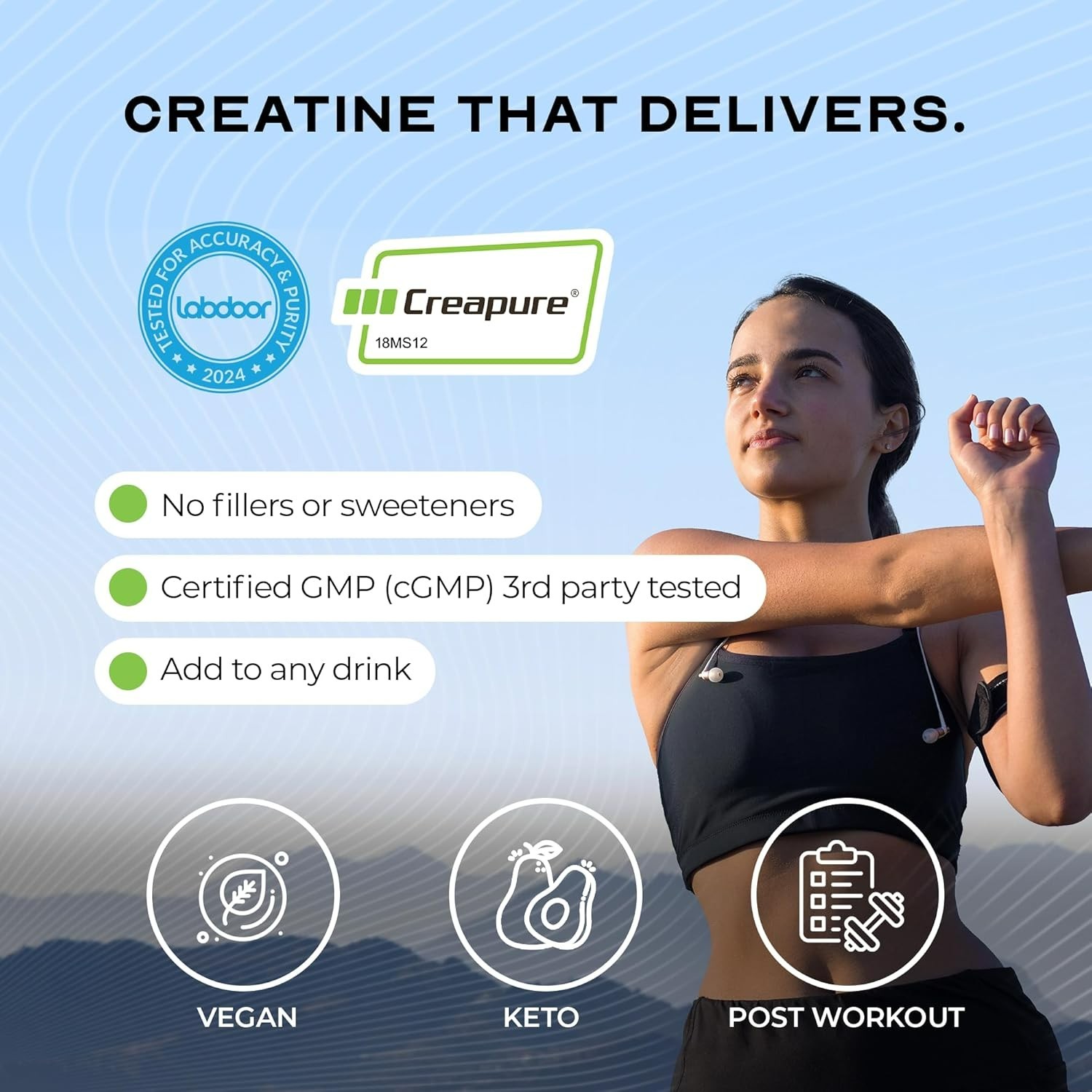 Muscle Feast Creapure Creatine Monohydrate Powder, Unflavored – 10.58 oz