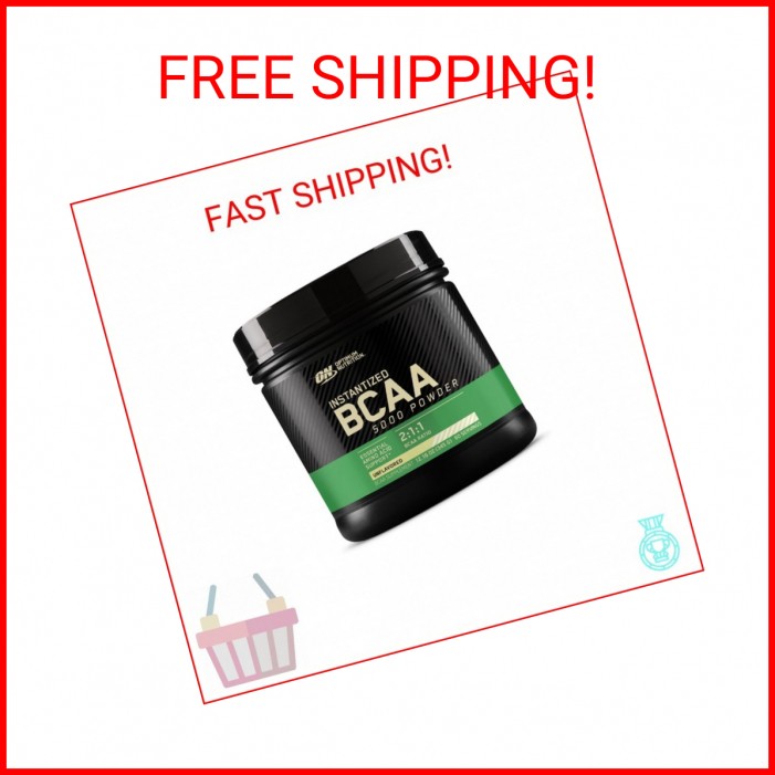 Optimum Nutrition Instantized BCAA Powder, Unflavored, Keto Friendly Branched Ch