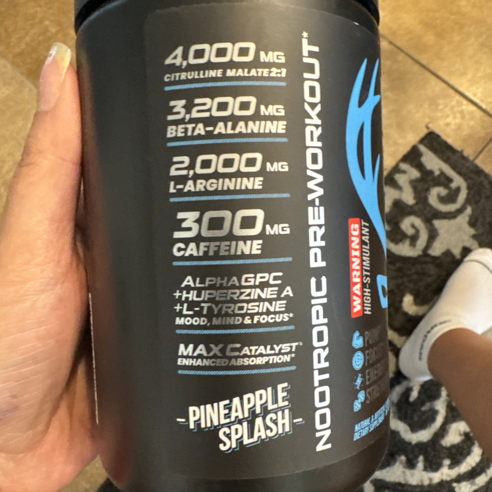 Bucked Up Big Bucks Pre Workout Pineapple Splash 14.6 oz High Stim Exp 1/28