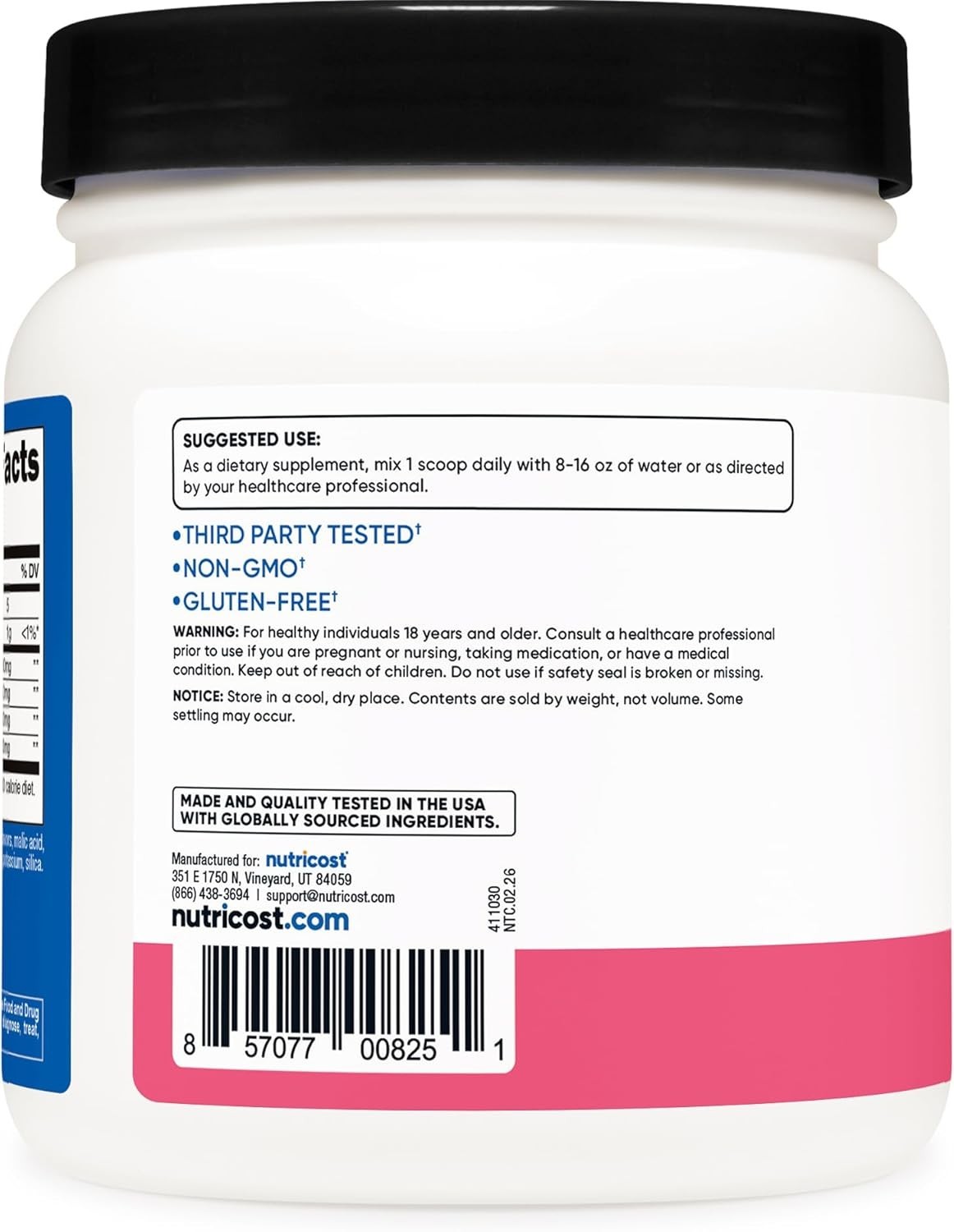 Nutricost BCAA 2:1:1 Powder (Raspberry Lemonade) 60 Servings – 6G Per Serving