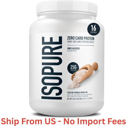 Isopure Zero Carb 100% Whey Protein Isolate Unflavored Protein Powder, 25g, 1lb