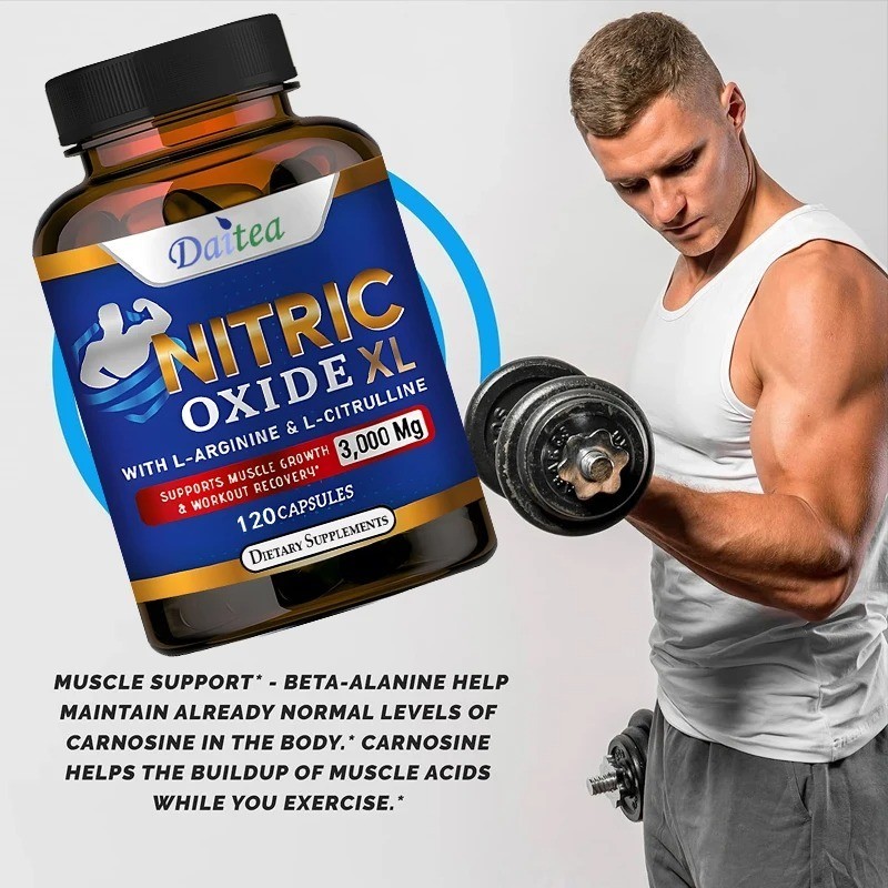 NEW Nitric Oxide Booster L-Arginine, L-Citrulline 3000mg 120 Caps FREE SHIPPING