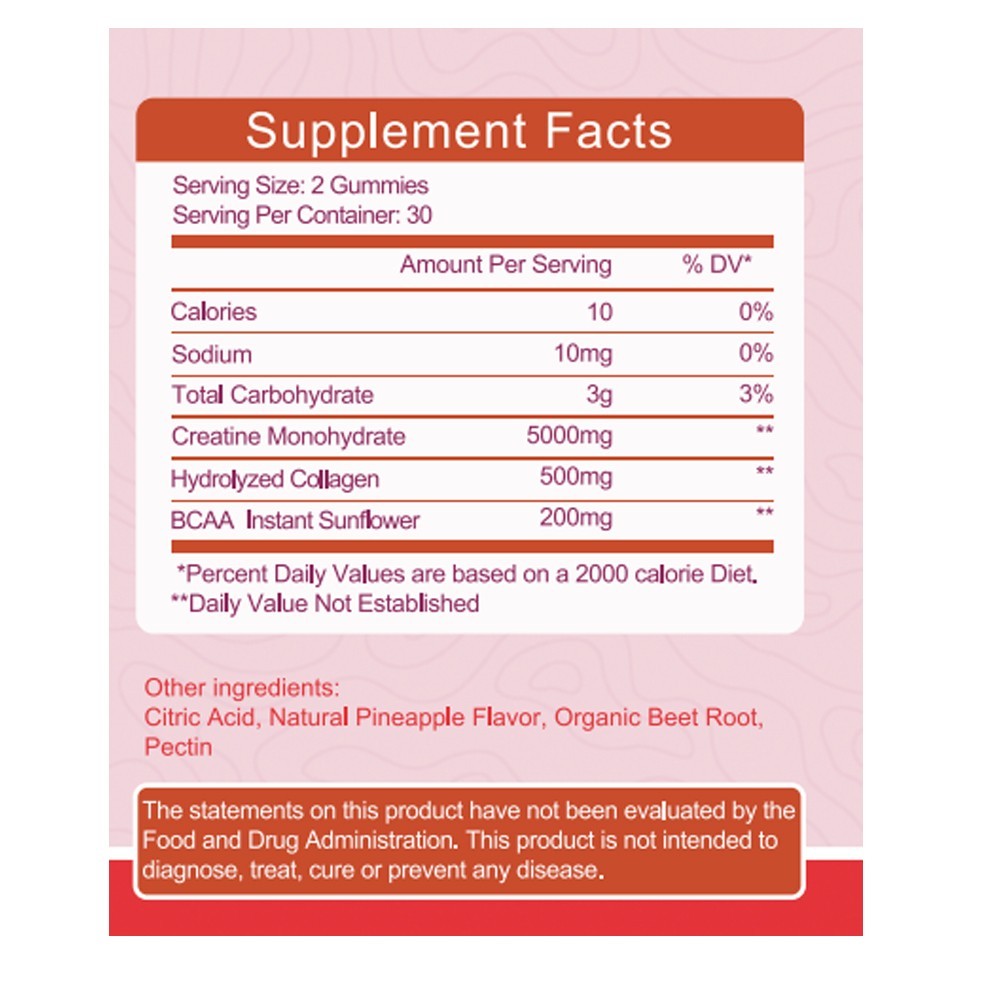 Creatine Monohydrate Gummies – Increase Strength and Build Muscle 1/2/3/5 Bottle