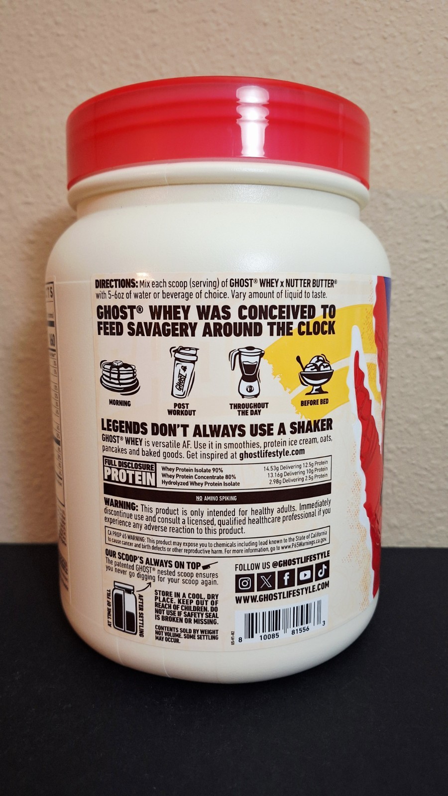 GHOST Whey Protein, Nutter Butter 🥜 1.4lbs, 26G Protein, 15 Servings, 10/2027✨️
