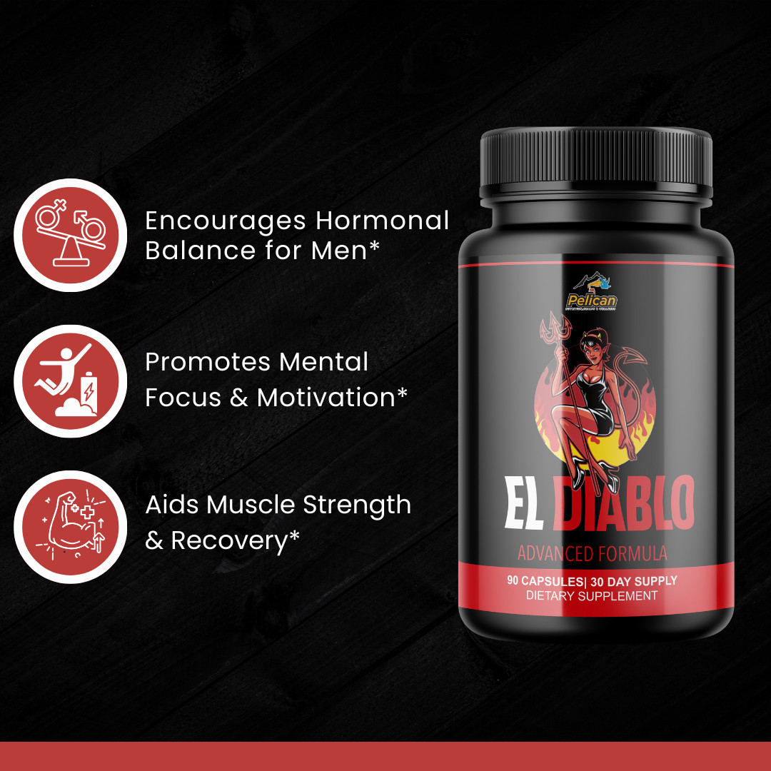 El Diablo- Bodybuilding & Men’s Health Support- 3 Bottles- 270 Capsules