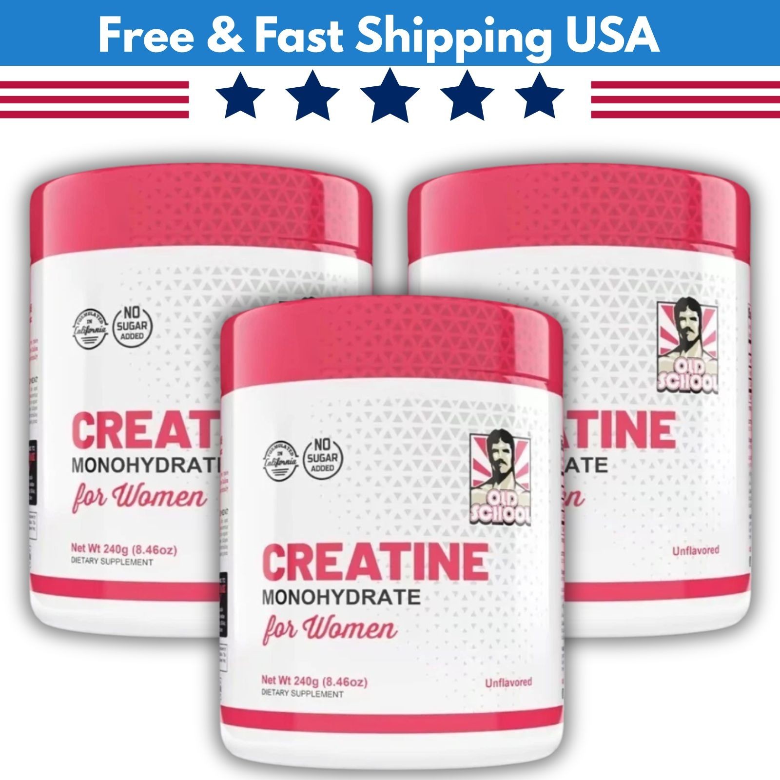 Creatine 5000mg Monohydrate suitable for Women 2g Collagen & 1g BCAA – 240g (2 P