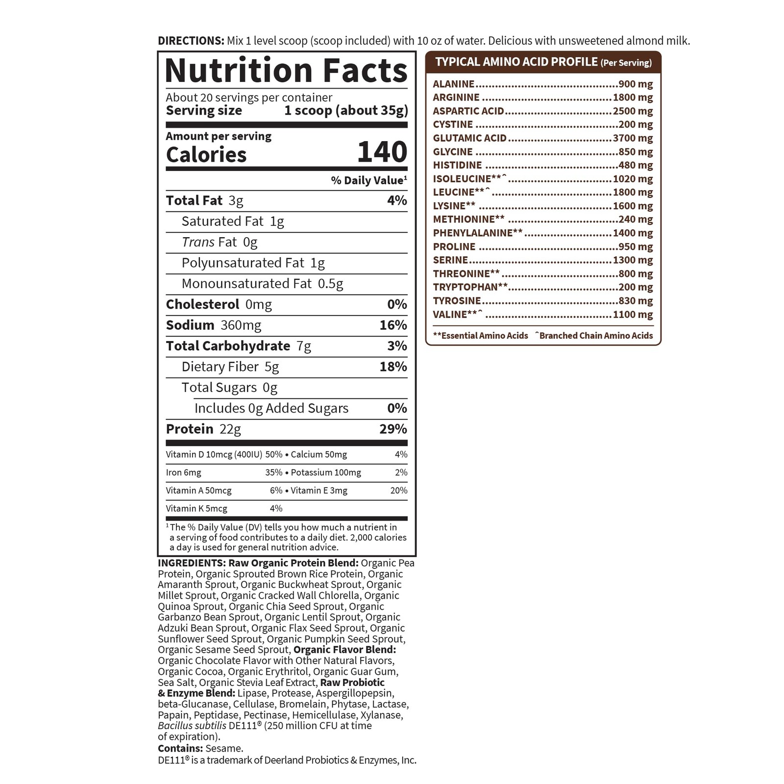 Garden of Life Protein Powder, Vegan 1.46 Pound (Pack 1), Chocolate